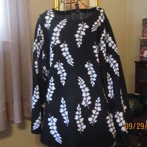 NWT CHELSEA & THEODORE WOMAN 2X TOP BLACK & WHITE